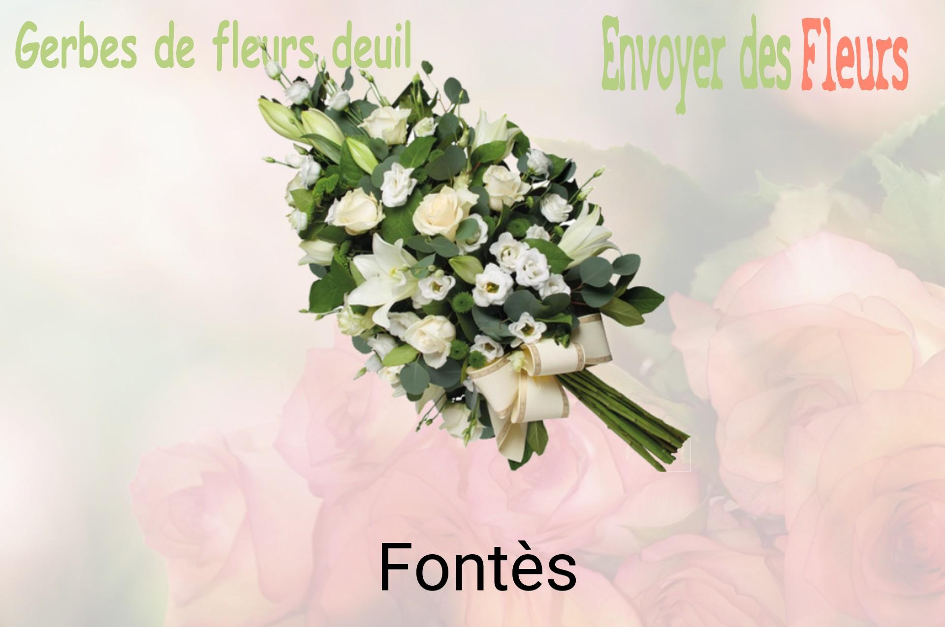 Gerbe de fleurs de deuil livrée à Fontès